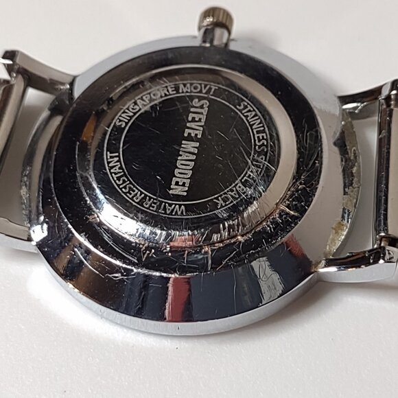 Silver Tone Steve Madden Watch With White Dial - Picture 9 of 14